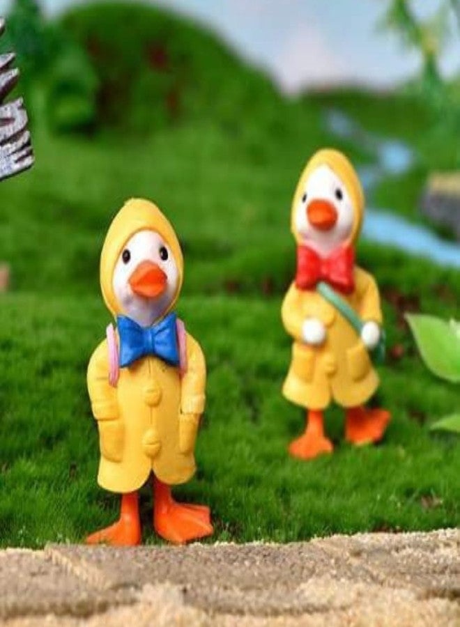 VRB Dec مجموعة تحف مصغرة من 4 قطع من VRB Dec لتزيين المنزل، لوحة قيادة السيارة، عيد الحب، غرفة المعيشة، هدايا، تماثيل، أدوات تزيين الكيك، تماثيل لتزيين المنزل. (4 قطع بطة ومظلة مصغرة) - Image 5